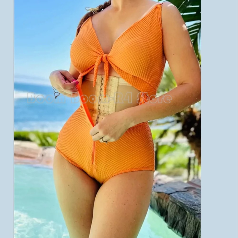 Shapewear Bodysuit Firm - Swimsuit Shapewear Corset with Adjustable Hooks
