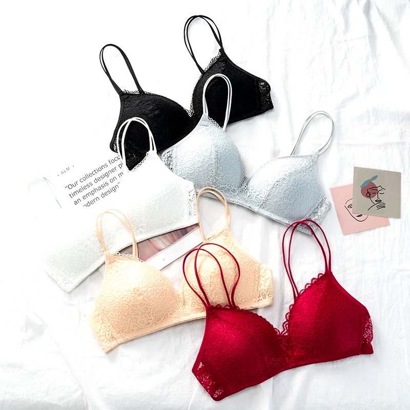 Bralette Wireless Soft - Women Bra Sexy Lace Bralette Floral