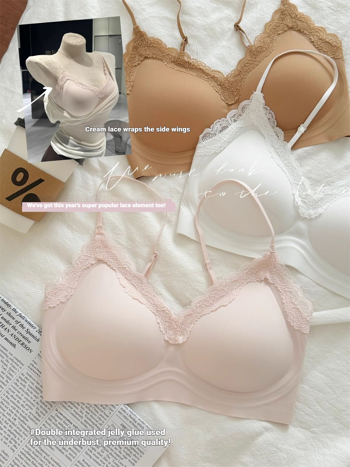 French Style Lace Bralette Fem - Bralette Wireless Soft reseña y precio