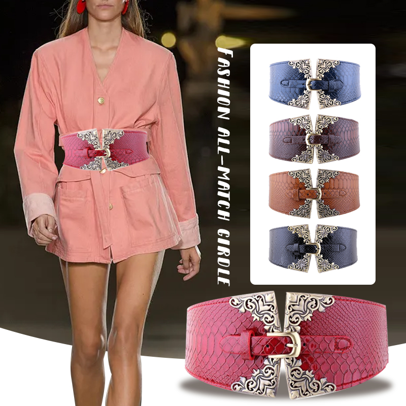 Women Elastic Buckle Wide Belt - Corset Waist Cinch reseña y precio