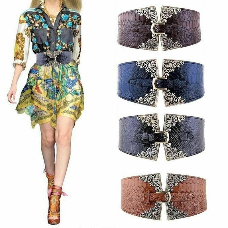 Women Elastic Buckle Wide Belt - Corset Waist Cinch reseña y precio