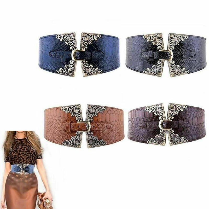 Women Elastic Buckle Wide Belt - Corset Waist Cinch reseña y precio