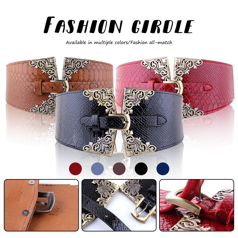 Women Elastic Buckle Wide Belt - Corset Waist Cinch reseña y precio