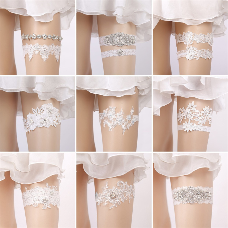 Rhinestone Wedding Garter Leg  - Garter Belt Set reseña y precio
