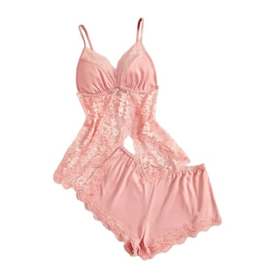 OYOANGLE Women's 2 Pcs Pajama  - Cami Top Lace reseña y precio