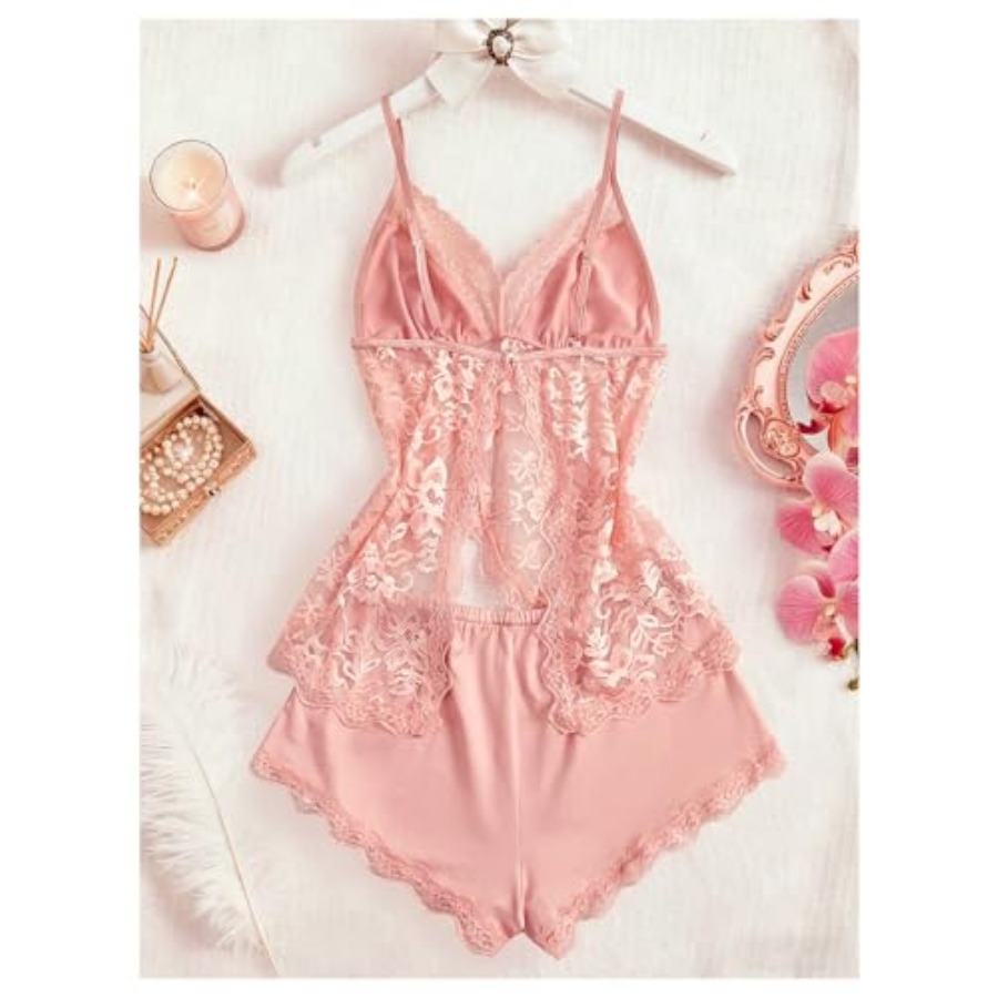 OYOANGLE Women's 2 Pcs Pajama  - Cami Top Lace reseña y precio