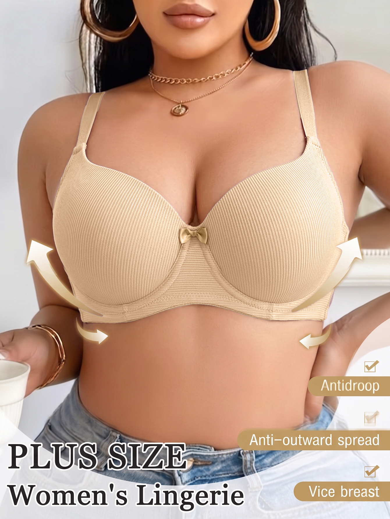 Plus Size Women Bra Thin Cup U - Push Up Bra Padded reseña y precio