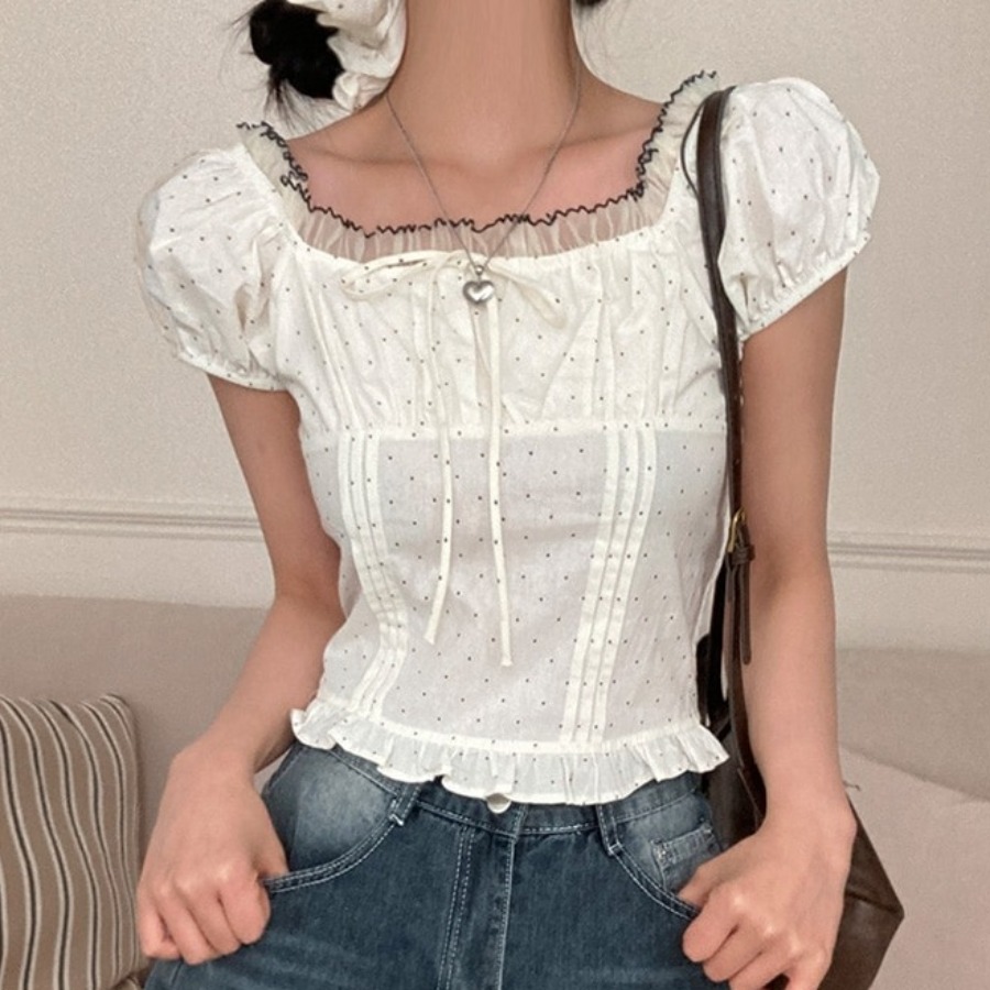 Summer Sweet Bubble Sleeve Pol - Corset Waist Cinch reseña y precio