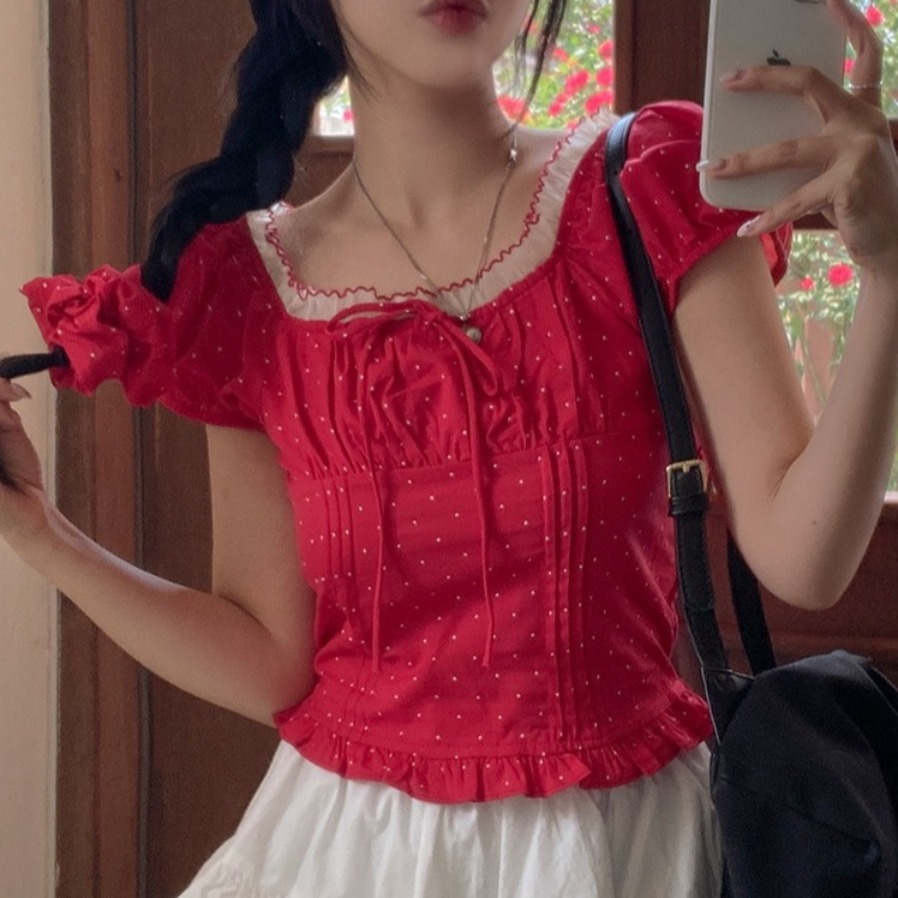 Summer Sweet Bubble Sleeve Pol - Corset Waist Cinch reseña y precio