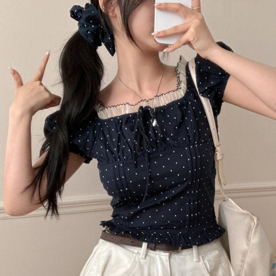 Summer Sweet Bubble Sleeve Pol - Corset Waist Cinch reseña y precio