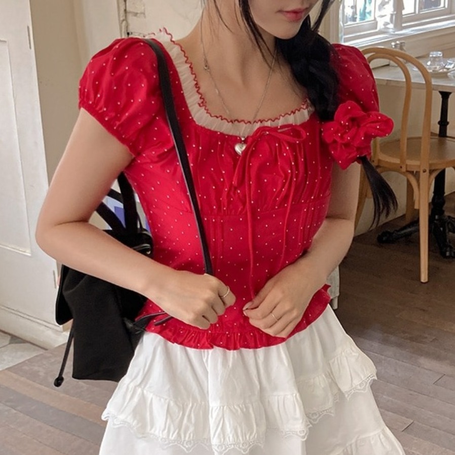 Summer Sweet Bubble Sleeve Pol - Corset Waist Cinch reseña y precio