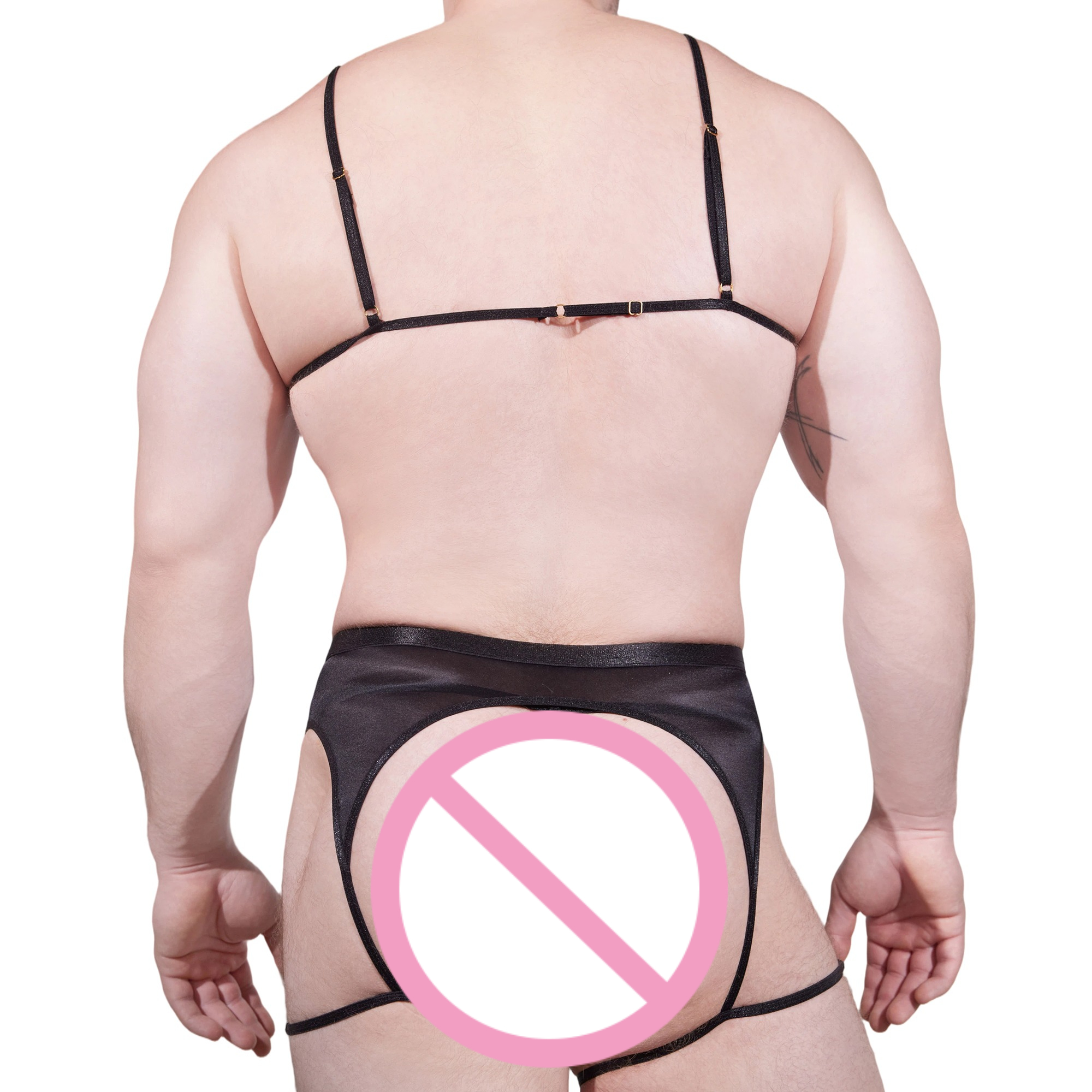Men Novelty See-through Lace L - Garter Belt Set reseña y precio