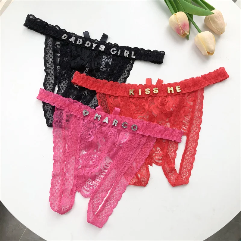 Customized Crystal Name Letter - Thong Bikini Women reseña y precio