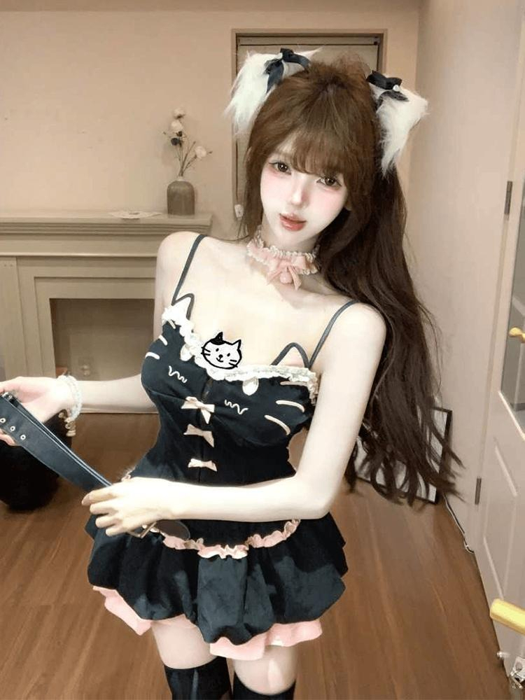 Summer Kawaii Cute Cartoon Cat - Cami Top Lace reseña y precio