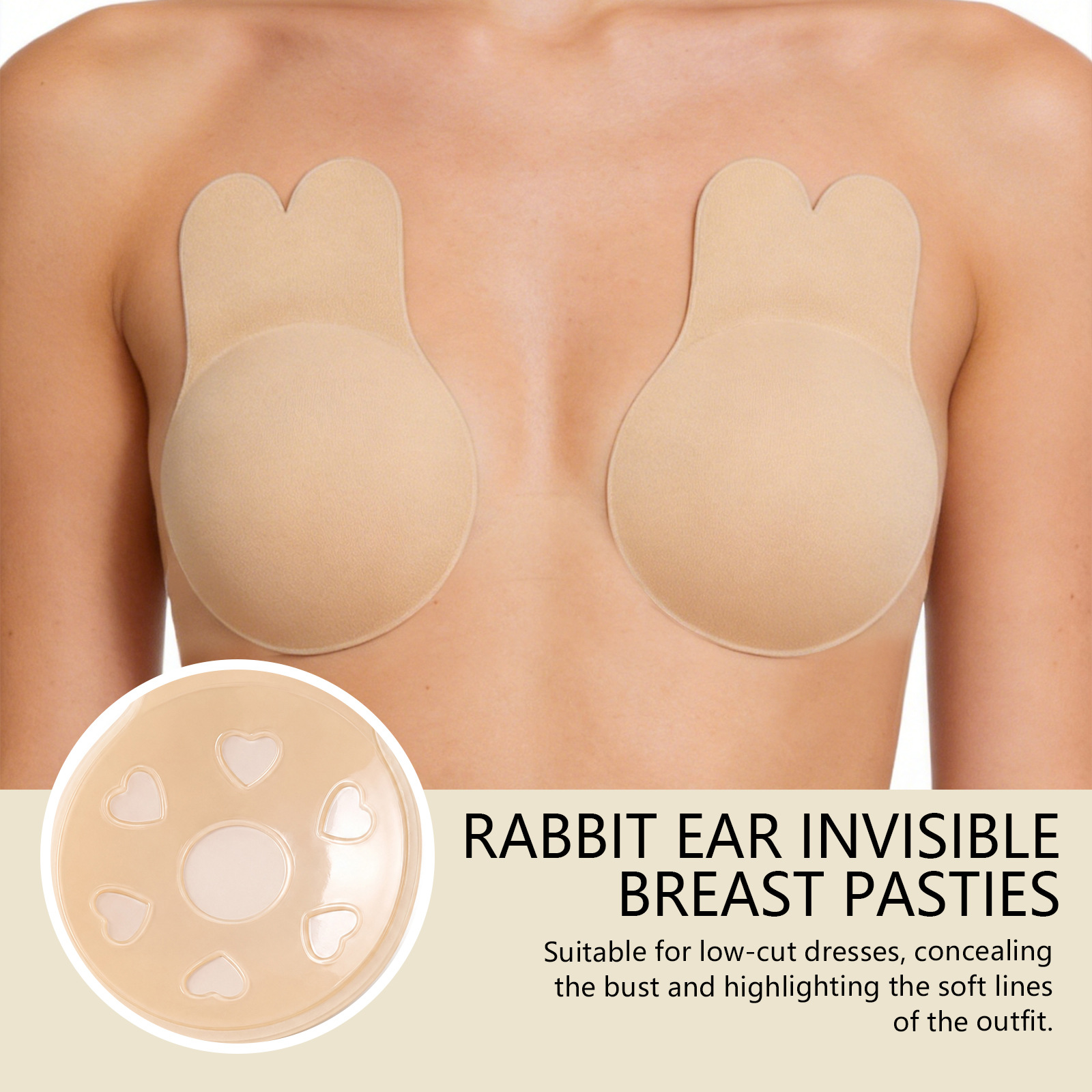 Rabbit Ear Invisible Nipple Co - Nipple Cover Pasties reseña y precio