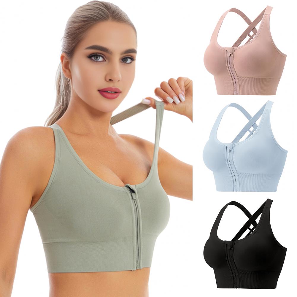 Zip Front Wireless Sports Bra  - Sports Bra High Impact reseña y precio