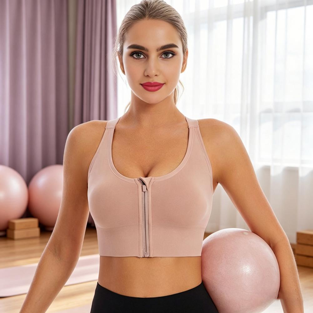 Zip Front Wireless Sports Bra  - Sports Bra High Impact reseña y precio