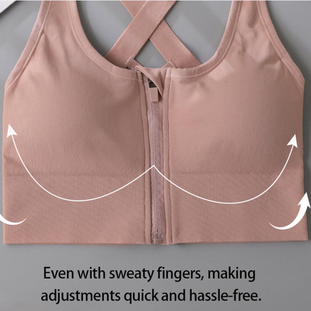 Zip Front Wireless Sports Bra  - Sports Bra High Impact reseña y precio