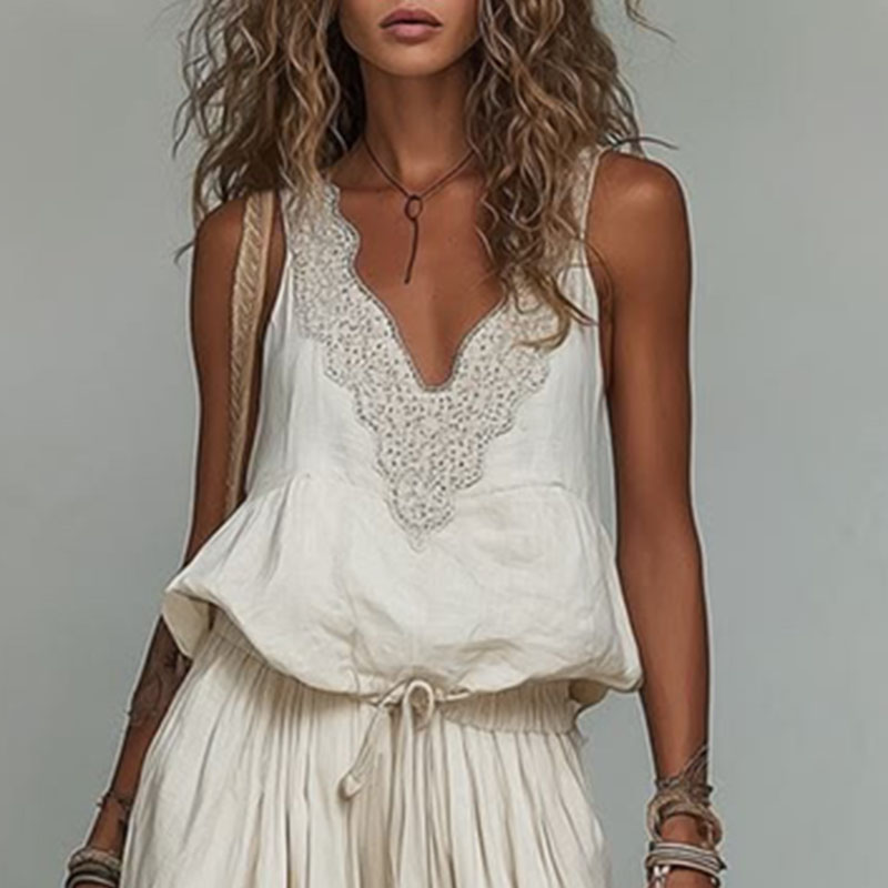 Women Sleeveless Lace V Neck S - Cami Top Lace reseña y precio