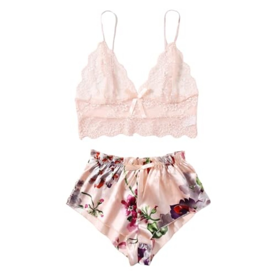 Women's 2 Pcs Lingerie Floral  - Cami Top Lace reseña y precio