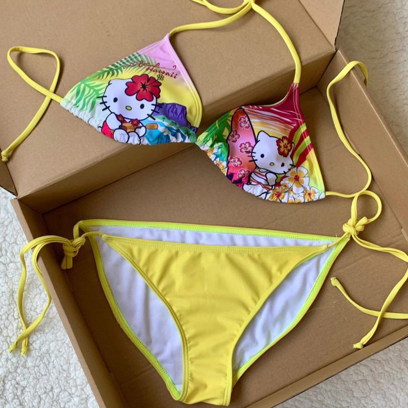 Y2K Girls Kawaii Hello Kittys  - Thong Bikini Women reseña y precio
