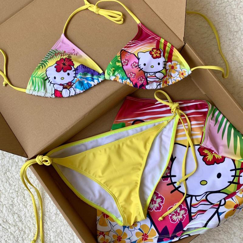 Y2K Girls Kawaii Hello Kittys  - Thong Bikini Women reseña y precio